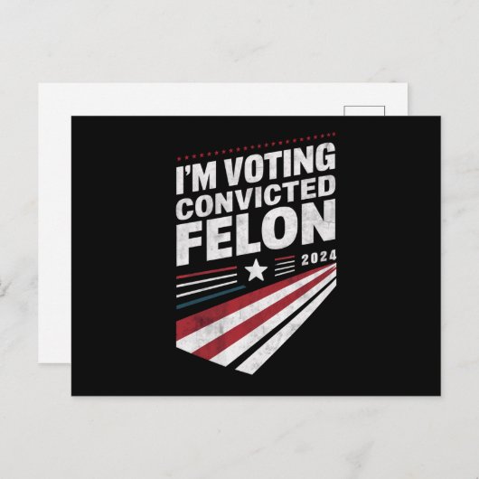 2024年トランプの有罪判決を受けたフェロンに投票 ポストカード (正面/裏面)