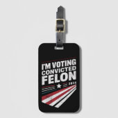 2024年トランプの有罪判決を受けたフェロンに投票 ラゲッジタグ (正面縦)