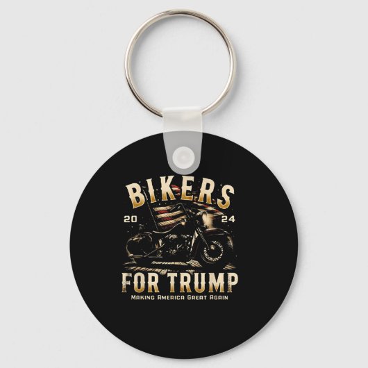 2024年トランプバイクもしくは自転車に乗る人 キーホルダー (正面)