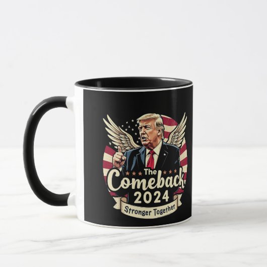 2024年トランプ再起 アメリカを強くする トランプ大統領 マグカップ (左)