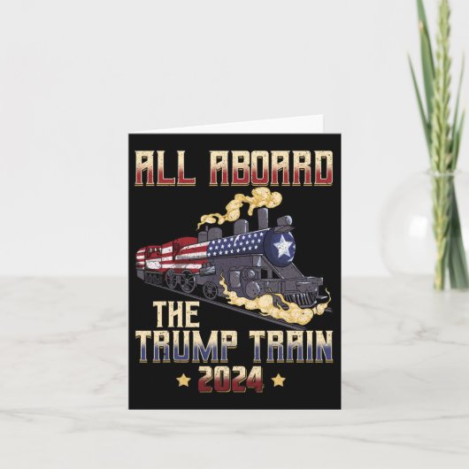 2024年トランプ列車に乗ってアメリカ国旗1 カード (正面)