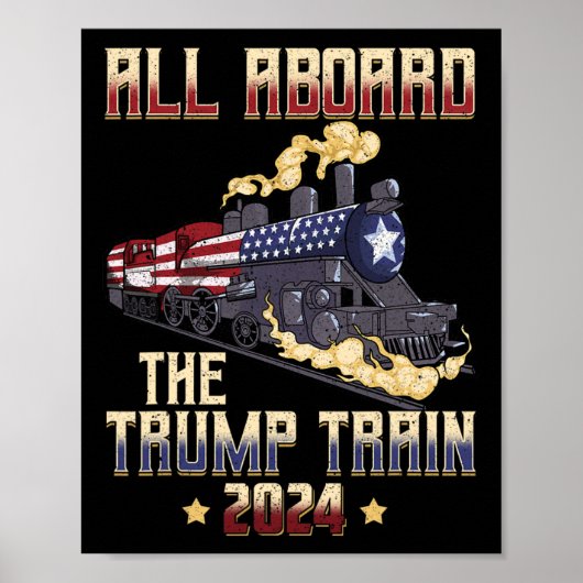 2024年トランプ列車に乗ってアメリカ国旗1 ポスター (正面)