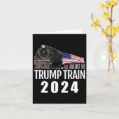 2024年トランプ列車に乗ってアメリカ国旗2 カード (黄色い花)