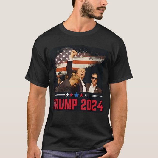 2024年トランプ大統領が政治トランプを話題 Tシャツ (正面)