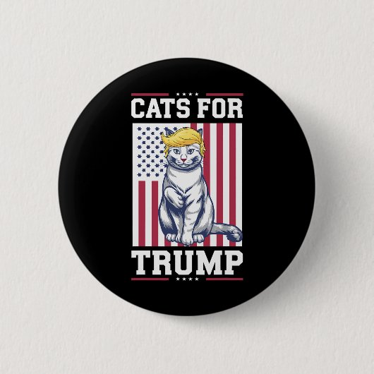 2024年トランプ大統領のCats For Trump Ca 缶バッジ (正面)