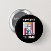 2024年トランプ大統領のCats For Trump Ca 缶バッジ (正面&裏面)