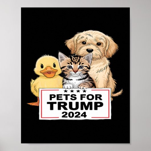 2024年トランプ投票おもしろいの代表のためのペット ポスター (正面)