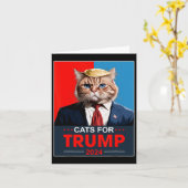 2024年トランプ猫おもしろい2024年トランプ猫 カード (黄色い花)