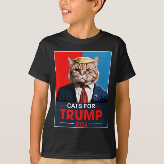 2024年トランプ猫おもしろい2024年トランプ猫 Tシャツ (正面)