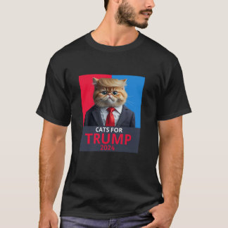 2024年トランプ用おもしろいネコT型バンス・トランプ Tシャツ