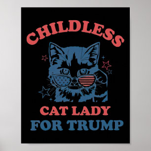 2024年トランプ選挙おもしろいの子なし猫レディ ポスター