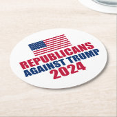 2024年トランプ選挙反対の共和党員 ラウンドペーパーコースター (アングル)