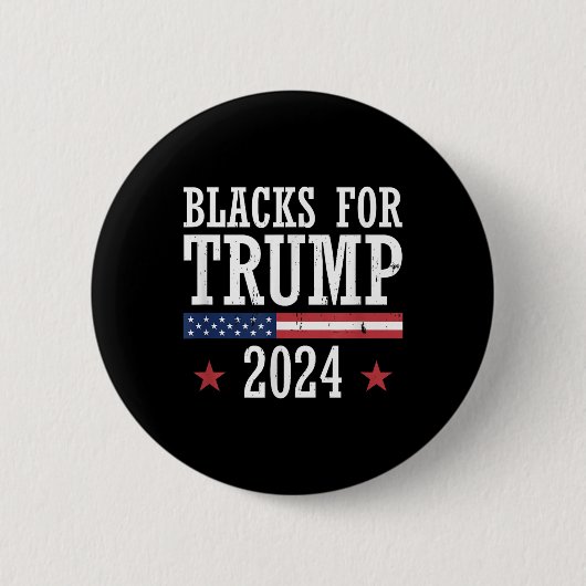 2024年トランプ選挙大統領のの黒人 缶バッジ (正面)