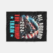 2024年トランプ2024年米国アメリカ人乗船 フリースブランケット (正面(横))