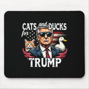2024年トランプVance 20の猫とおもしろいアヒル マウスパッド