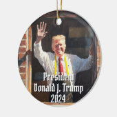 2024年ドナルド・トランプ・ファストフードおもしろい社長 セラミックオーナメント (左)
