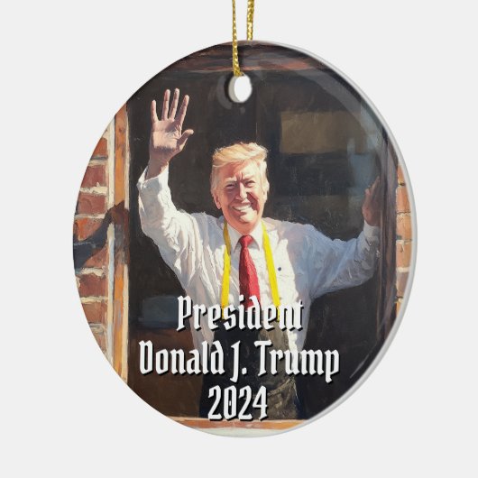 2024年ドナルド・トランプ・ファストフードおもしろい社長 セラミックオーナメント (左)