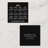 2024年ネオンホワイトカレンダーby Janz スクエア名刺 (正面/裏面)