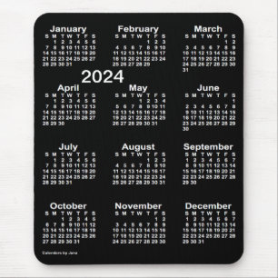 2024年ネオンホワイト大プリントカレンダーby Janz マウスパッド
