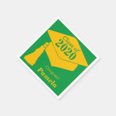 2024年パーソナライズされたクラスのグリーン金ゴールド スタンダードカクテルナプキン (角)