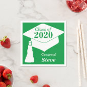 2024年パーソナライズされたグリーンホワイトのクラス スタンダードカクテルナプキン (インサイチュ)