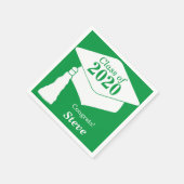 2024年パーソナライズされたグリーンホワイトのクラス スタンダードカクテルナプキン (角)