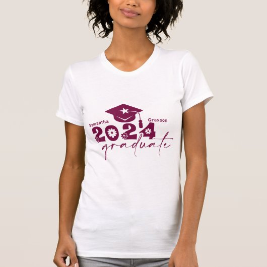 2024年パーソナライズされたマルーン研究科 Tシャツ (正面)