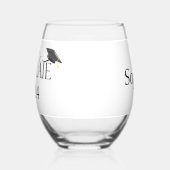 2024年パーソナライズされた卒業キャップクラス ステムなしワイングラス (左)