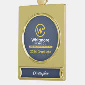 2024年パーソナライズされた卒業バナーオーナメント ゴールドプレートバナーオーナメント (左)