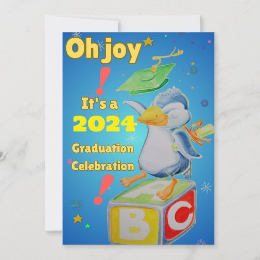 2024年パーソナライズされた幼稚園卒園カード サンキューカード (正面)