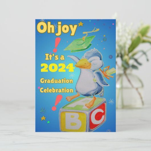 2024年パーソナライズされた幼稚園卒園カード サンキューカード (スタンド正面)