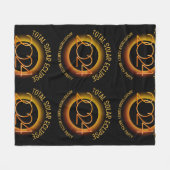 2024年パーソナライズされた皆既食太陽の科 フリースブランケット (正面(横))