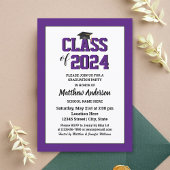 2024年パープルエレガント卒業王室ののクラス 招待状