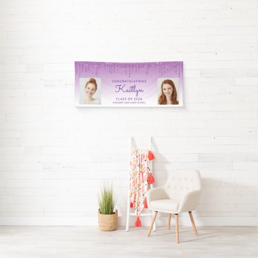 2024年パープルグリッター2写真卒業 横断幕 (インサイチュ)