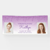 2024年パープルグリッター2写真卒業 横断幕 (横)