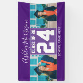 2024年パープルモダン卒業写真王室ののクラス 横断幕 (縦)