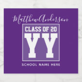 2024年パープルモダン卒業王室ののクラス スパークリングワインラベル (シングルラベル)