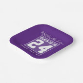 2024年パープルモダン卒業王室ののクラス ペーパープレート (傾斜あり)