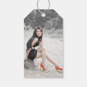 2024年パープル王室の卒業写真のクラス ギフトタグ (裏面)