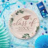 2024年ピンク赤面フローラ卒業パーティーのクラス ペーパープレート (パーティー)