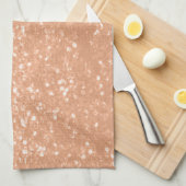 2024年フェイクのスパークリーな桃のキラキラ色 キッチンタオル (四つ折り)