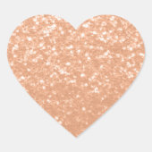 2024年フェイクのスパークリーな桃のキラキラ色 ハートシール (正面)