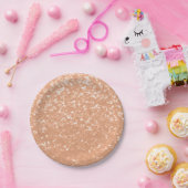 2024年フェイクのスパークリーな桃のキラキラ色 ペーパープレート (パーティー)