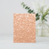 2024年フェイクのスパークリーな桃のキラキラ色 ポストカード (スタンド正面)