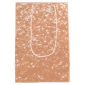 2024年フェイクのスパークリーな桃のキラキラ色 ミディアムペーパーバッグ (裏面)