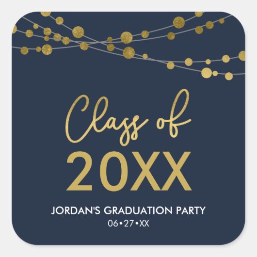 2024年フェイクグラードパーティーの青金ゴールド灯類 スクエアシール (正面)