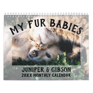 2024年フォトカレンダー：毛皮のベビー、ペット、猫、犬 カレンダー