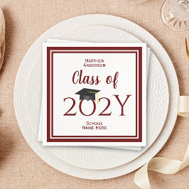 2024年ブルゴーニュ大学院卒業パーティーのクラス スタンダードカクテルナプキン