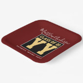 2024年ブルゴーニュ・ブラックと金ゴールド卒業 ペーパープレート (傾斜あり)