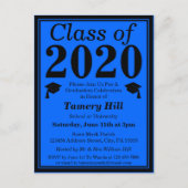 2024年ブルーブラック卒業クラス インビテーションポストカード (正面)
